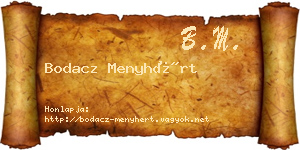 Bodacz Menyhért névjegykártya